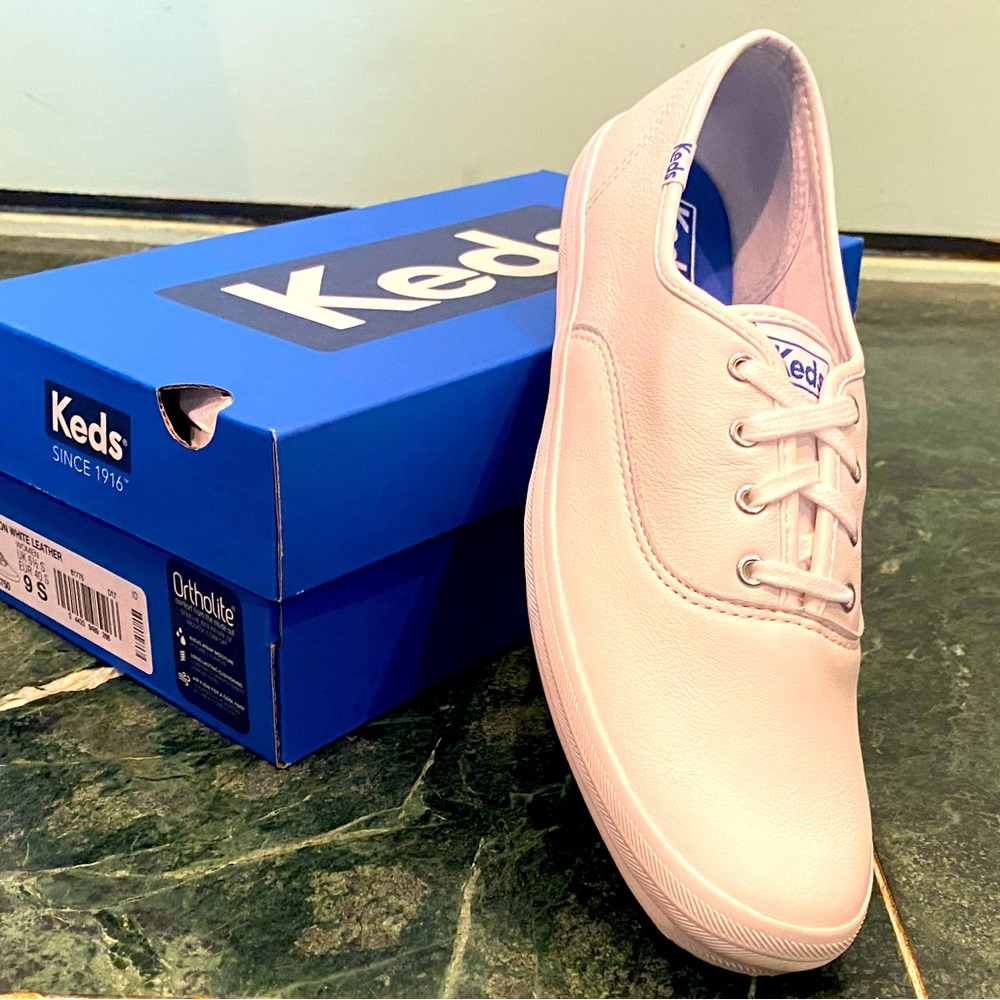 Champion White Leather (new) Keds.